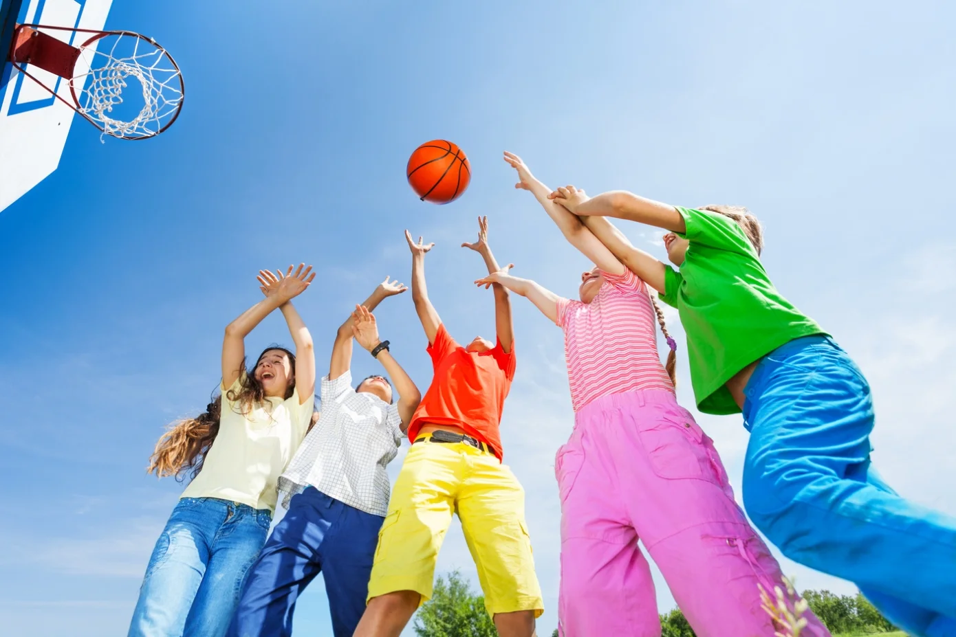 playing volleyball