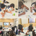 Students exploring stories and creative solutions during a problem-solving activity at Valistus International School