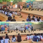 Students participating in the Weekly Facilitators Assembly with the July Knowledgeable theme